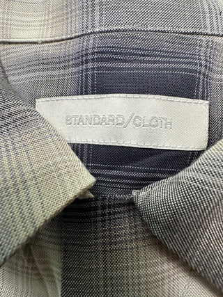 Standard/Cloth Men's Black and White Plaid Button-Up Shirt L