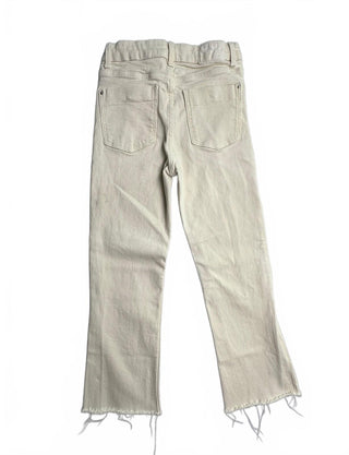 Zara Cream Raw Hem Straight Leg Jeans Women US 2 EUR 34