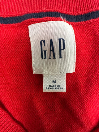 GAP Men's Red V-Neck Cotton Sweater Size M