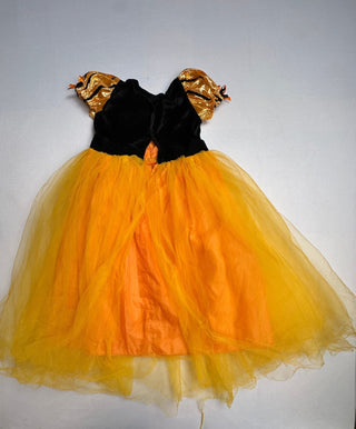 Girls Halloween Witch Costume Dress Orange Black Size 4-5T