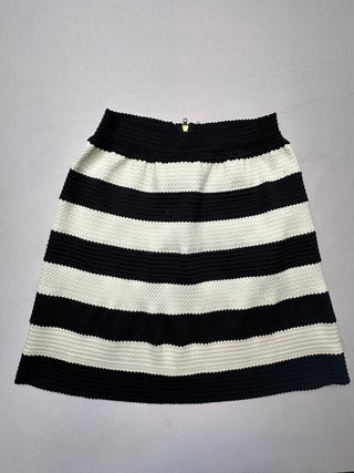 DownEast Black and White Striped Textured Skirt Women’s S