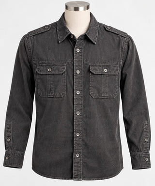 Brandit Men's M Black Rugged Military Utility Shirt Cotton