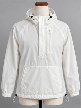 MANFINITY White Hooded Anorak Windbreaker Men S