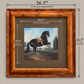 Vintage Style Framed Horse Art Print 26.5x26.5 Equestrian