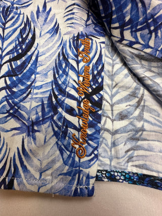 Robert Graham Classic Fit Men's L Blue Leaf Print Shirt