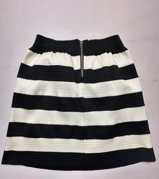 DownEast Black and White Striped Textured Skirt Women’s S