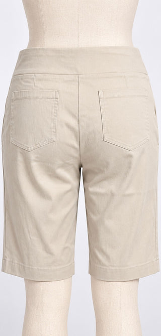 J. McLaughlin Womens Bermuda Shorts Size 10 Beige Pull On