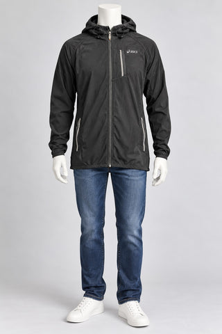 ASICS Men's Black Full Zip Hooded Running Jacket Size Medium