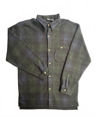 R-N-Z California Green Blue Plaid Fleece Shirt Jacket XL