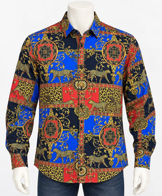 ASOS Men's Large Baroque Long Sleeve Shirt Animal Print