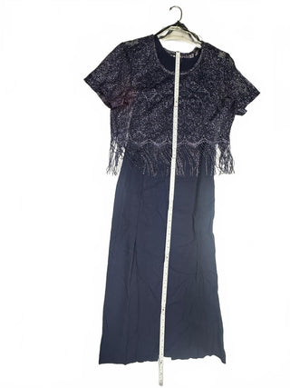 Shar-Tide of California Vintage Navy Blue Lace Overlay 14P
