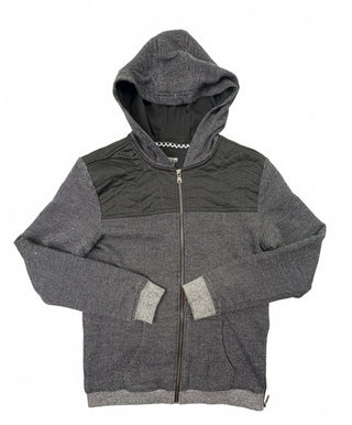 Mossimo Supply Co Black Gray Quilted Zip Hoodie XL (16)