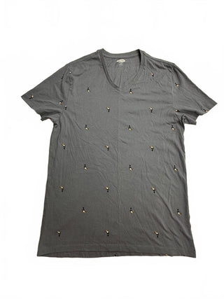 Old Navy Men's Medium Gray Toucan Embroidered V-Neck T-Shirt