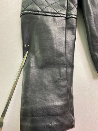GUESS Black Faux Leather Quilted Moto Jacket Women’s M