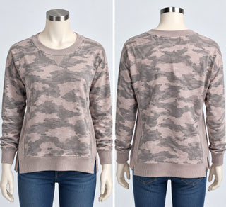 90 Degree By Reflex Women's M Camo Crewneck Sweatshirt