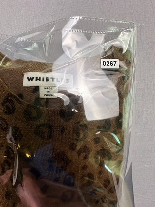 Whistles Leopard Print Metallic Knit Sweater Brown UK 8 US 4