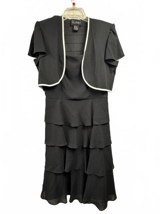 Vintage S.L. Black Tiered Ruffle with Bolero Jacket Size 12