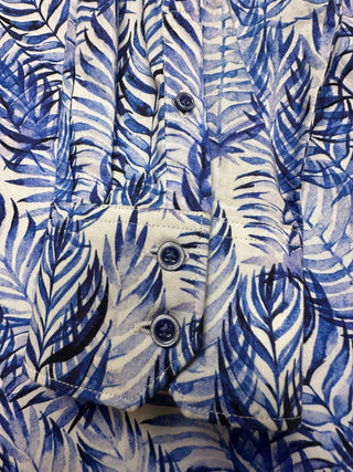 Robert Graham Classic Fit Men's L Blue Leaf Print Shirt