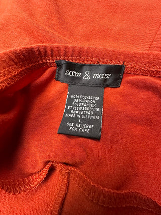 Sam & Max Womens L Rust Orange Ruched Halter Maxi Dress