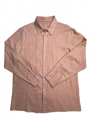 Men's Light Pink Long Sleeve Button-Up Shirt Size Medium