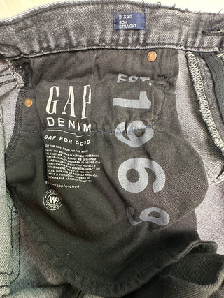 GAP Denim Men’s 31x30 Slim Straight Jeans Black Gray Wash