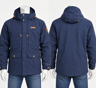 Columbia Interchange Omni-Tech Blue Hooded Jacket L NWOT