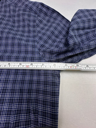 Saks Fifth Avenue BLACK Men’s Large Blue Plaid Shirt