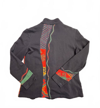 Parsley & Sage Women's Boho Aztec Zip Jacket Black M