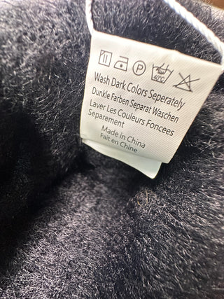 Yesfashion Black Fuzzy Heart Button Cardigan Women’s L
