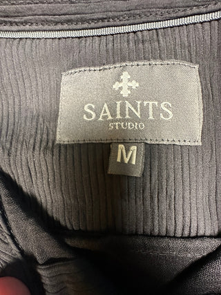 Saints Studio Men's M Black Textured Snap Front Overshirt