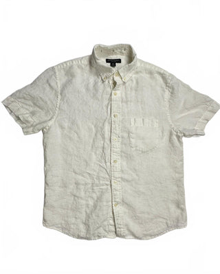 Banana Republic Men's White Linen Short Sleeve Button-Up M