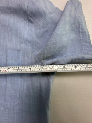 Men's Light Blue Short Sleeve Button-Up Shirt Chest Pocket