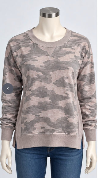 90 Degree By Reflex Women's M Camo Crewneck Sweatshirt