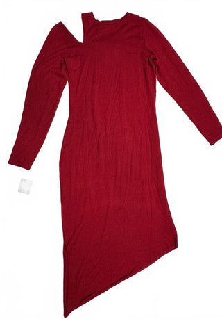 Just Taylor Red Asymmetric Sweater Dress Cutout NWT Size M