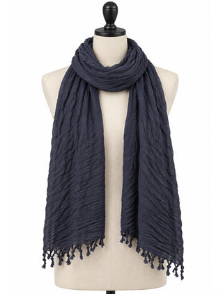 Generic Women's Lightweight Navy Blue Rectangular Scarf