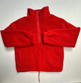 No Boundaries Women's Red Sherpa Fleece Pullover Large 12-14