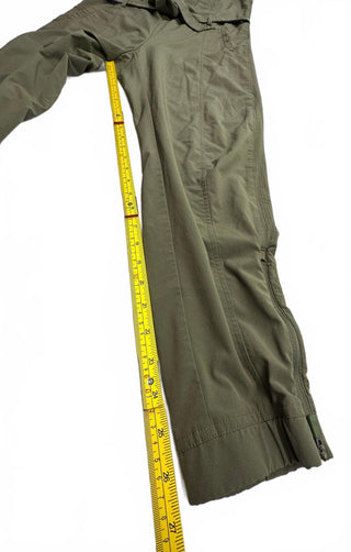 Womens Olive Green Utility Jumpsuit Sleeveless Tie Waist