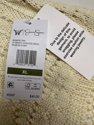 Jessica Simpson Trinity Sweater Dress Pearled Ivory XL NWT