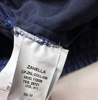 Zanella Draw Men's 32 Blue Linen Blend Drawstring Pants