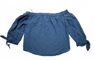 Japna Blue Off Shoulder Tie Sleeve Blouse Women's L