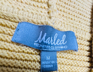 Marled Reunited Clothing Mustard Hooded Cardigan Sweater M