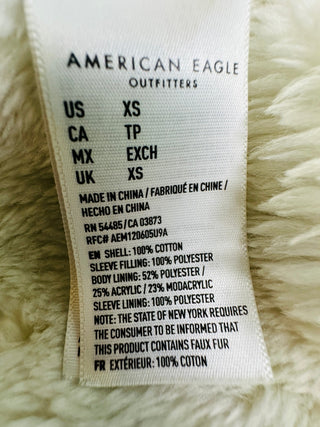 American Eagle Men's XS Blue Denim Sherpa Lined Truck Jacket