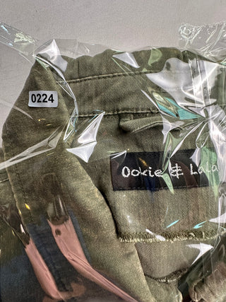 Ookie & Lala Olive Utility Jacket Black Sleeves Women’s