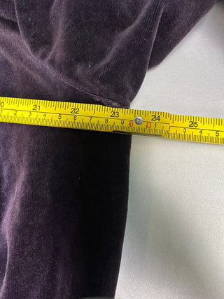 Vintage Purple Velvet Embroidered Full Length Coat Robe