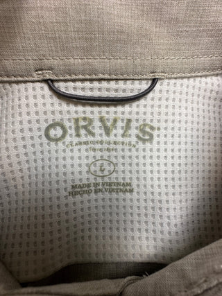 Orvis Classic Fit Short Sleeve Button-Up Shirt Size Large