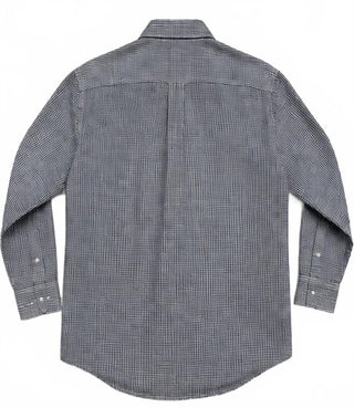 Cubavera Men's M Linen Button-Up Shirt Navy and White