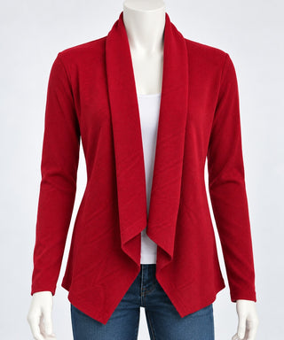 SHEIN Women's Red Open Front Long Sleeve Cardigan Large