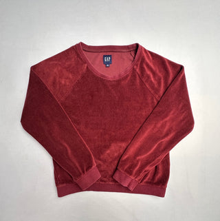 GAP Burgundy Velour 2 Piece Lounge Set Sweatshirt Joggers XS