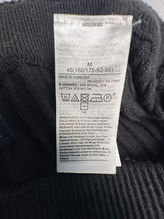 GAP Womens Black Ribbed Knit Flare Pants Size M Split Hem