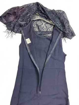 Shar-Tide of California Vintage Navy Blue Lace Overlay 14P